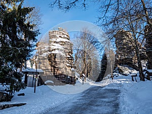 Greifensteine Ã¢â¬â¹Ã¢â¬â¹in a wintry landscape